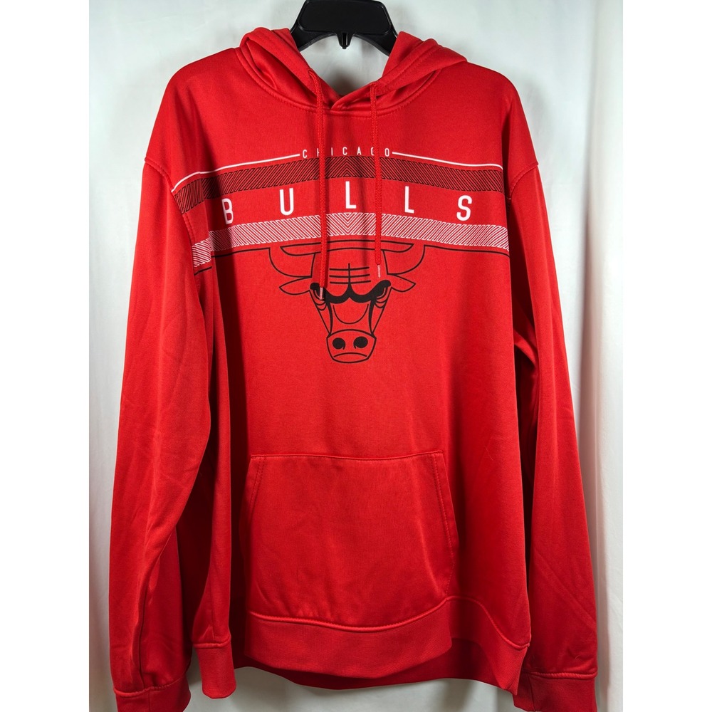 NBA Ultra Game Chicago Bulls Hoodie Mens 2XL Red Fleece Pullover Sweatshirt